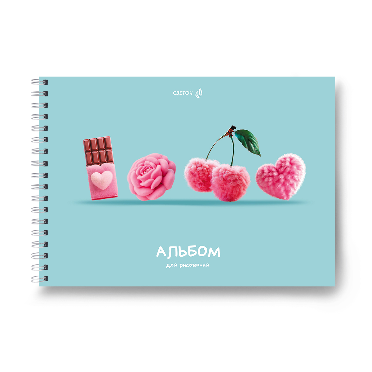 Миниатюра товара Альбом 40л пруж Люблю розовое. 2