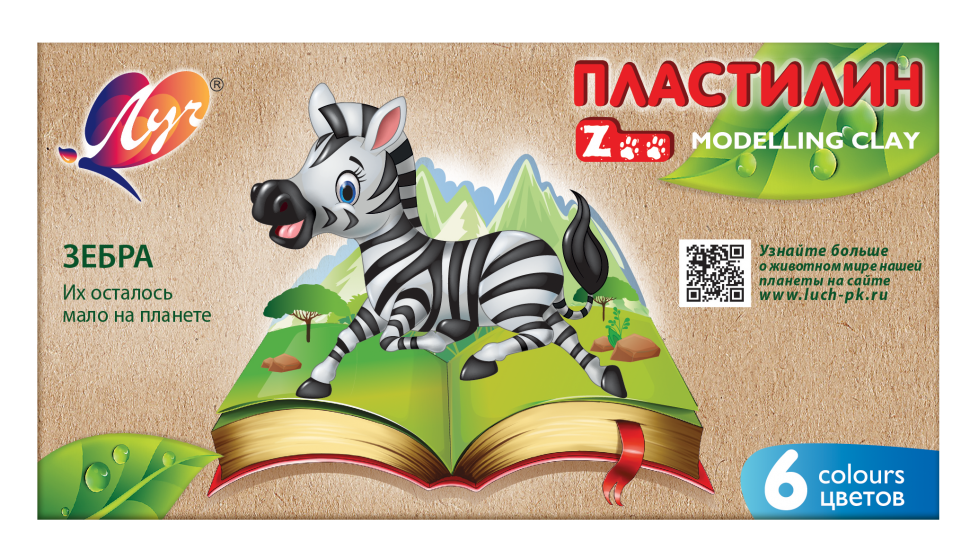 Пластилин  6цв Зоо