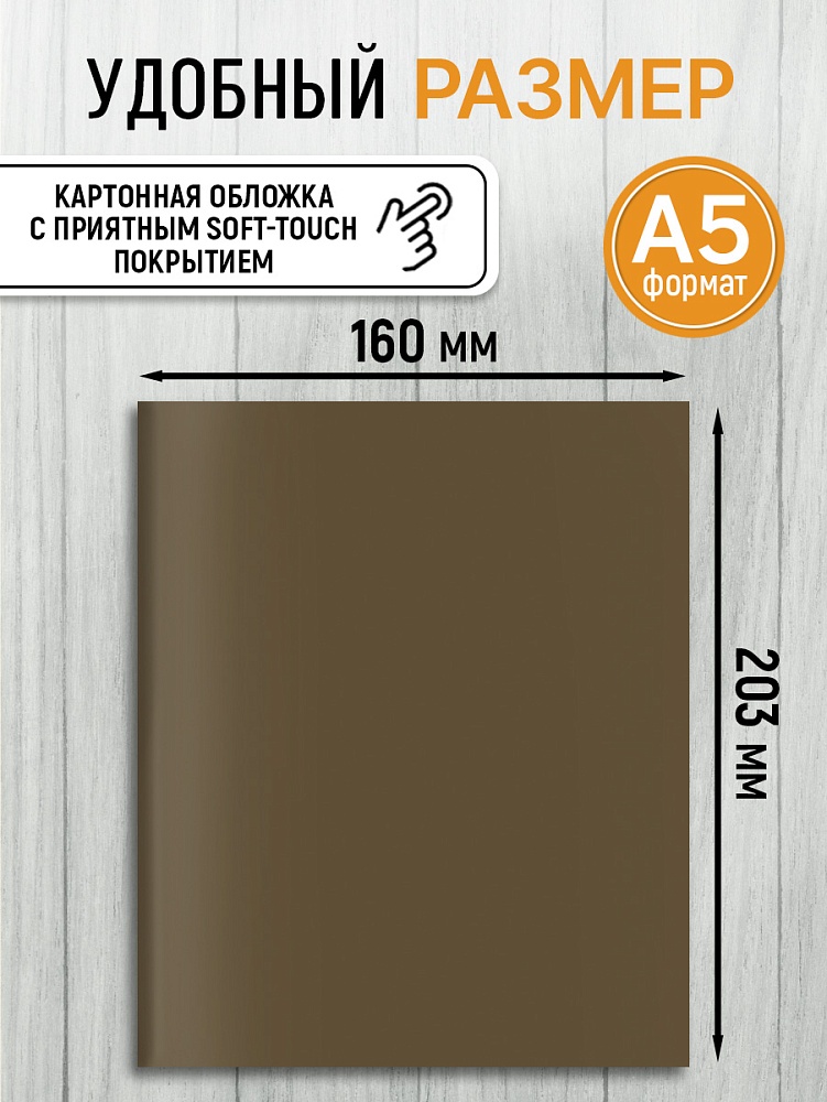Миниатюра товара Тетрадь 96л клетка Бежевый минимализм-1. софт-тач 4