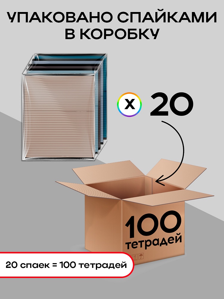 Миниатюра товара Тетрадь 48л Однотонные дизайны-2. 48-2120 6