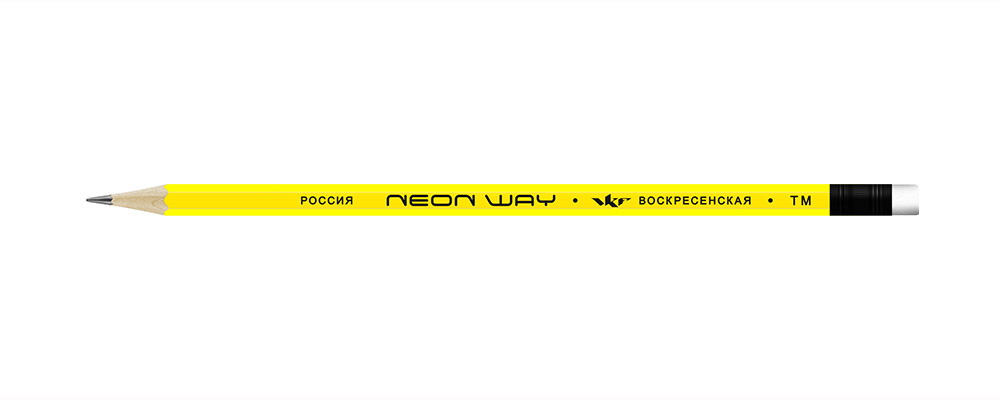 Миниатюра товара Карандаш  Neon way с ластиком ТМ 1-1543 2