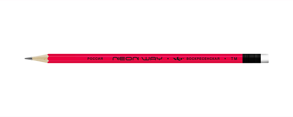 Карандаш Воскресенская Neon way с ластиком ТМ 1541