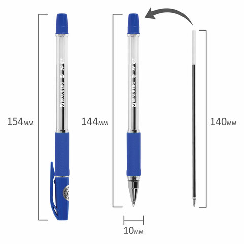 Миниатюра товара Ручка Brauberg BP-GT синяя 144004 5