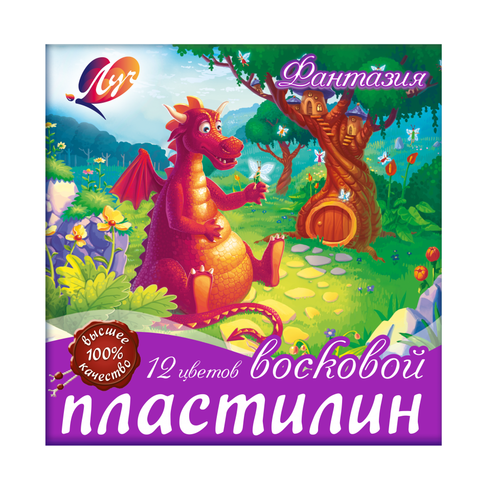 Миниатюра товара Пластилин Фантазия 12цв восковой Луч 25С1523-08 3