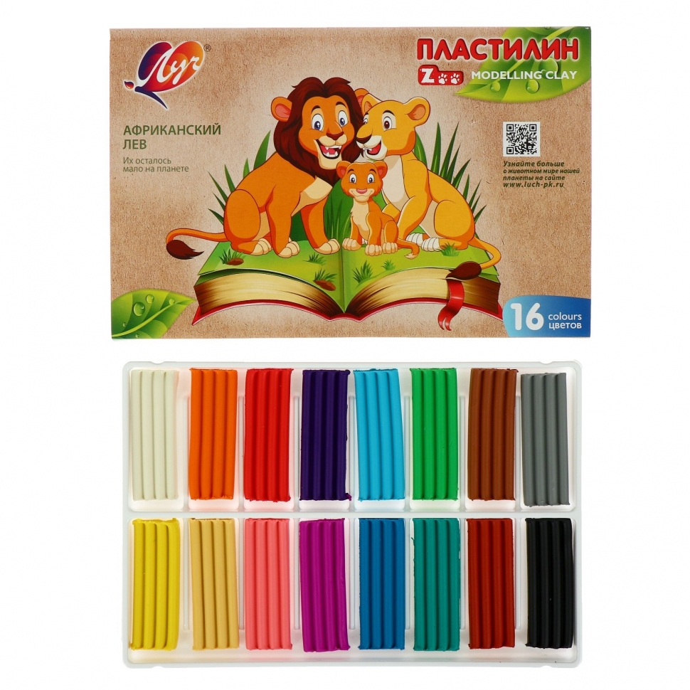 Миниатюра товара Пластилин 16цв Зоо  2