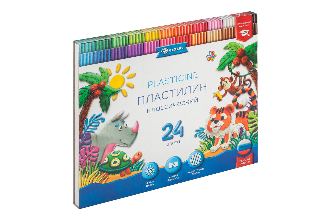 Пластилин 24цв Глобус ПЛ24-06К