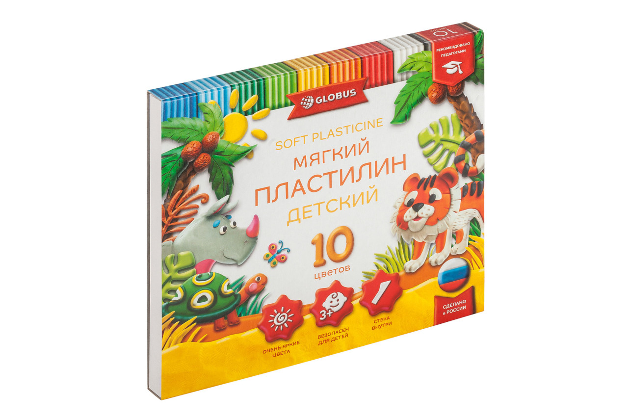 Пластилин 10цв повышенной мягкости. Глобус
