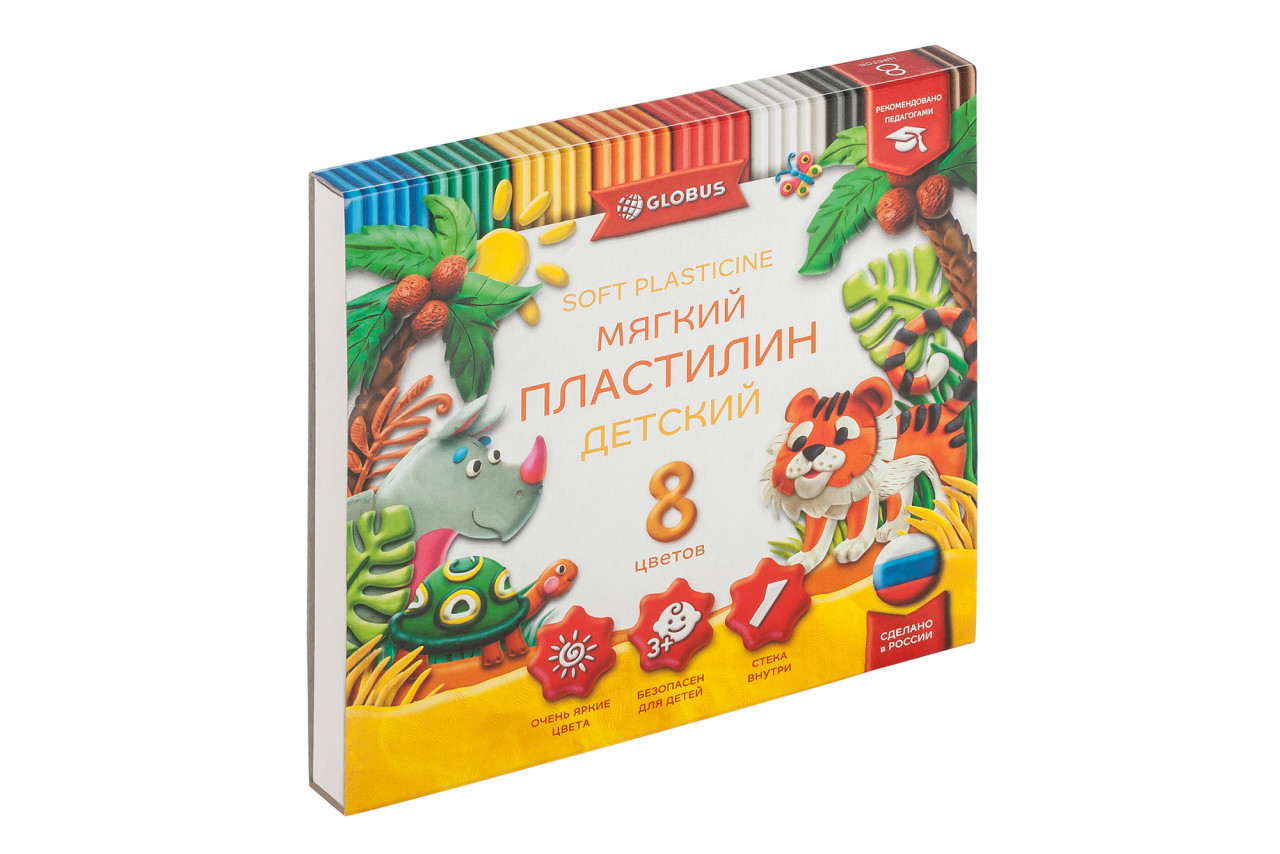 Миниатюра товара Пластилин 8цв повышенной мягкости. Глобус. 2
