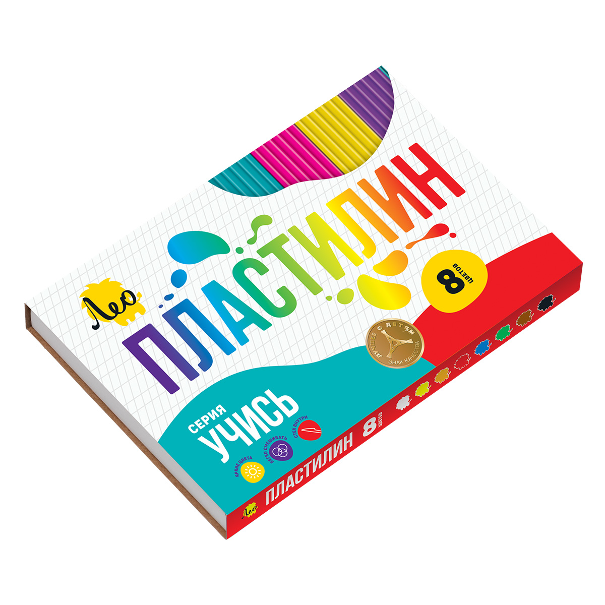 Пластилин классический Лео "Учись" 8цв 160г. LNMC-0108