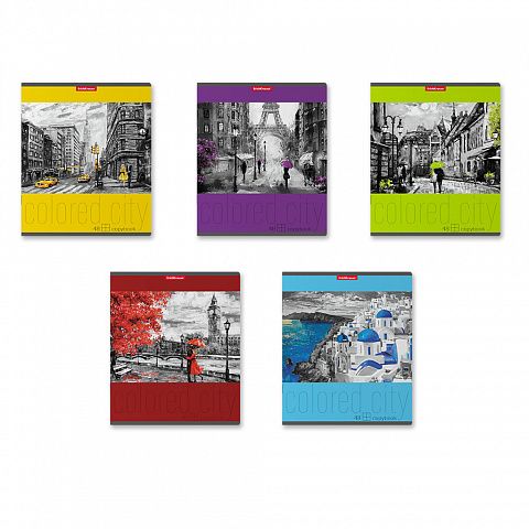 Тетрадь 48л ErichKraus Colored city 58275