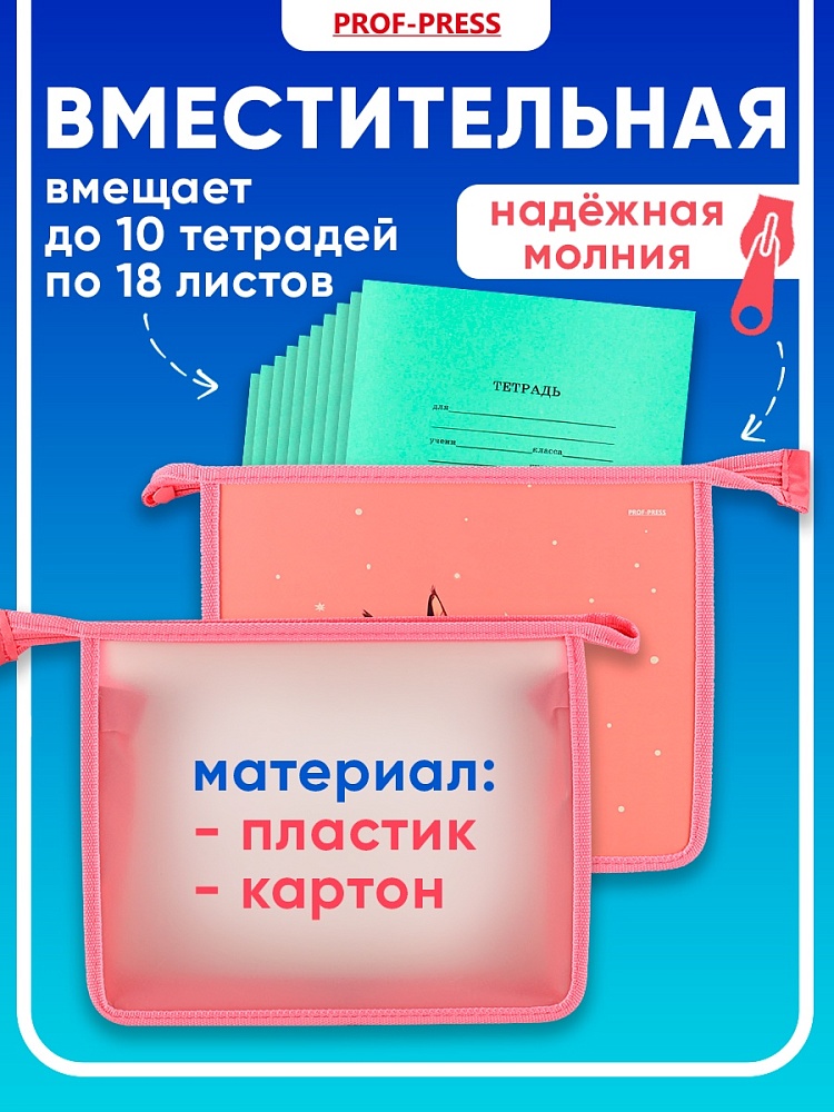 Миниатюра товара Папка д/тетрадей на молнии Пушистик. 2