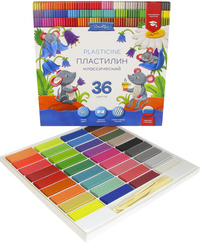 Миниатюра товара Пластилин 36цв Глобус. ПЛ36-06К 2