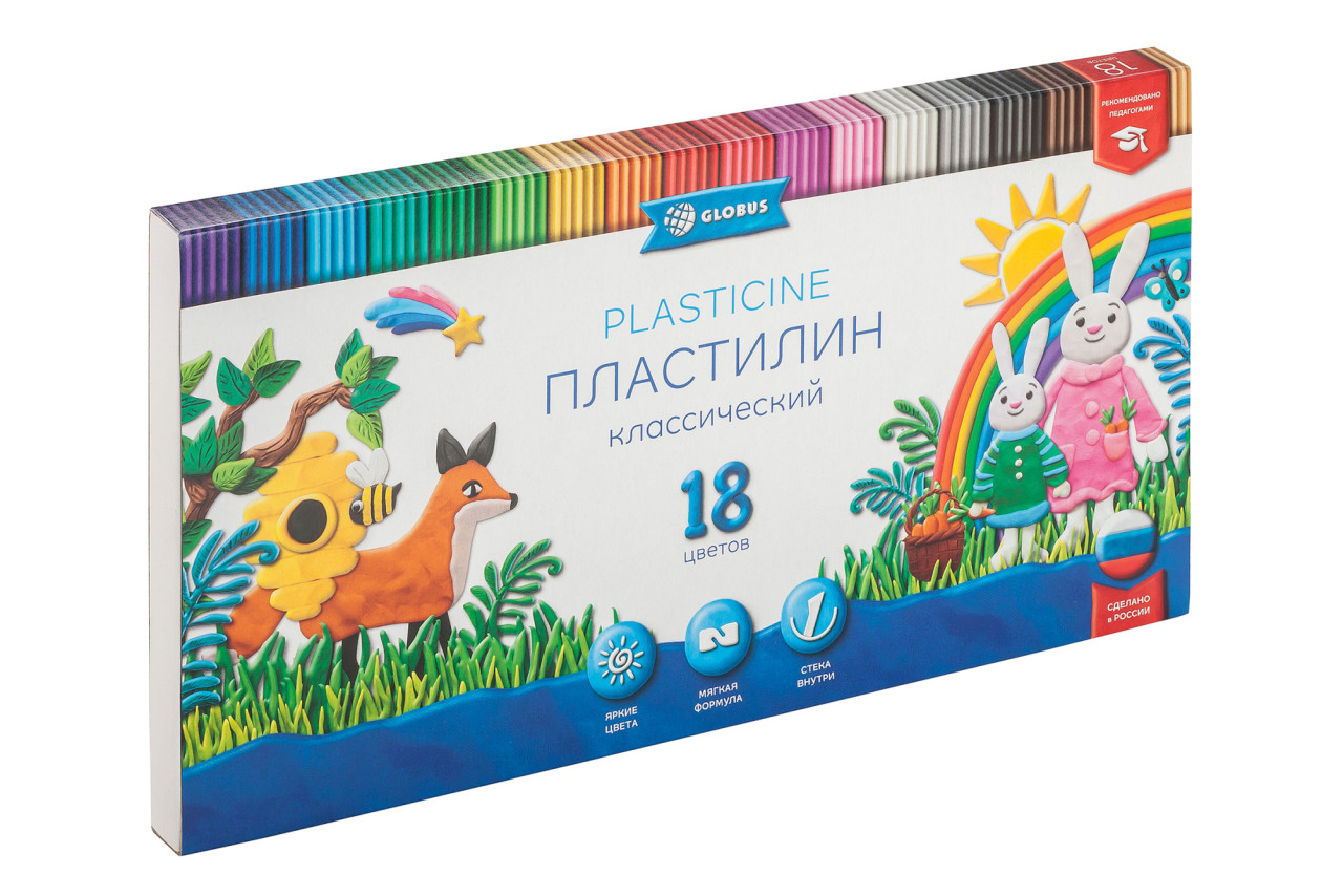 Пластилин 18цв Глобус ПЛ18-06К