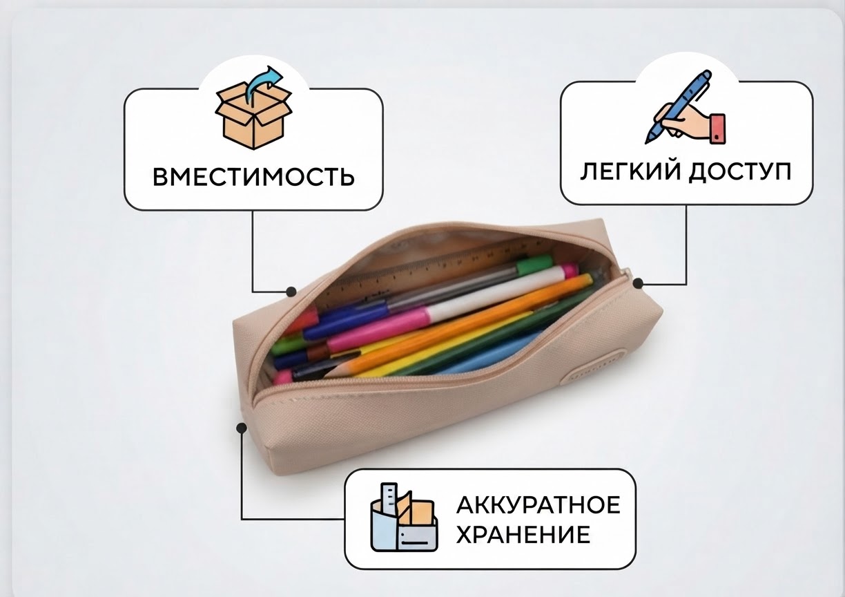 Миниатюра товара Пенал узкий ткань 5462 2